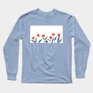 Stylized tulip flowers Long Sleeve T-Shirt